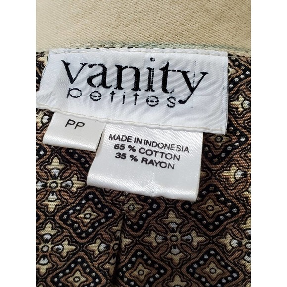 VTG Vanity Petite Tan Cotton Long Sleeve Single Breasted Buttons Front Blazer PP - Picture 9 of 12